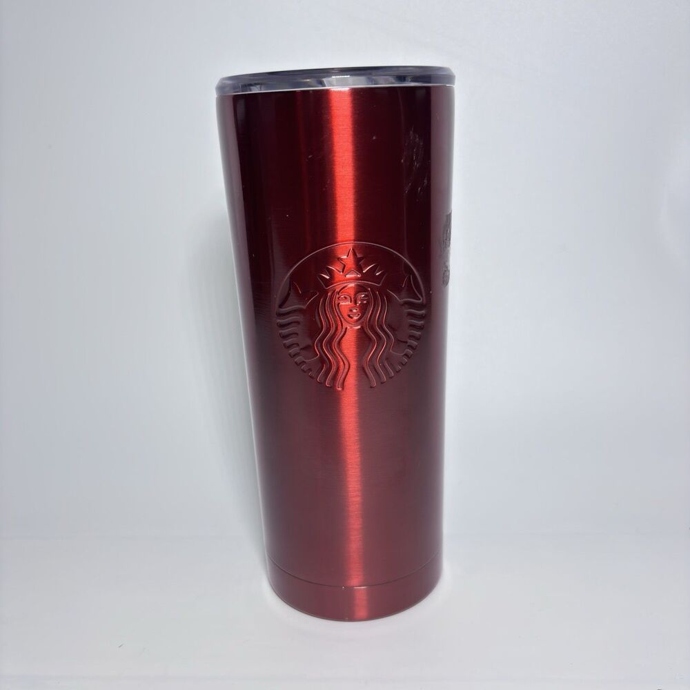 Starbucks 2024 Red 19 Oz Stainless Steel Insulated Travel Tumbler w/ Clear Top